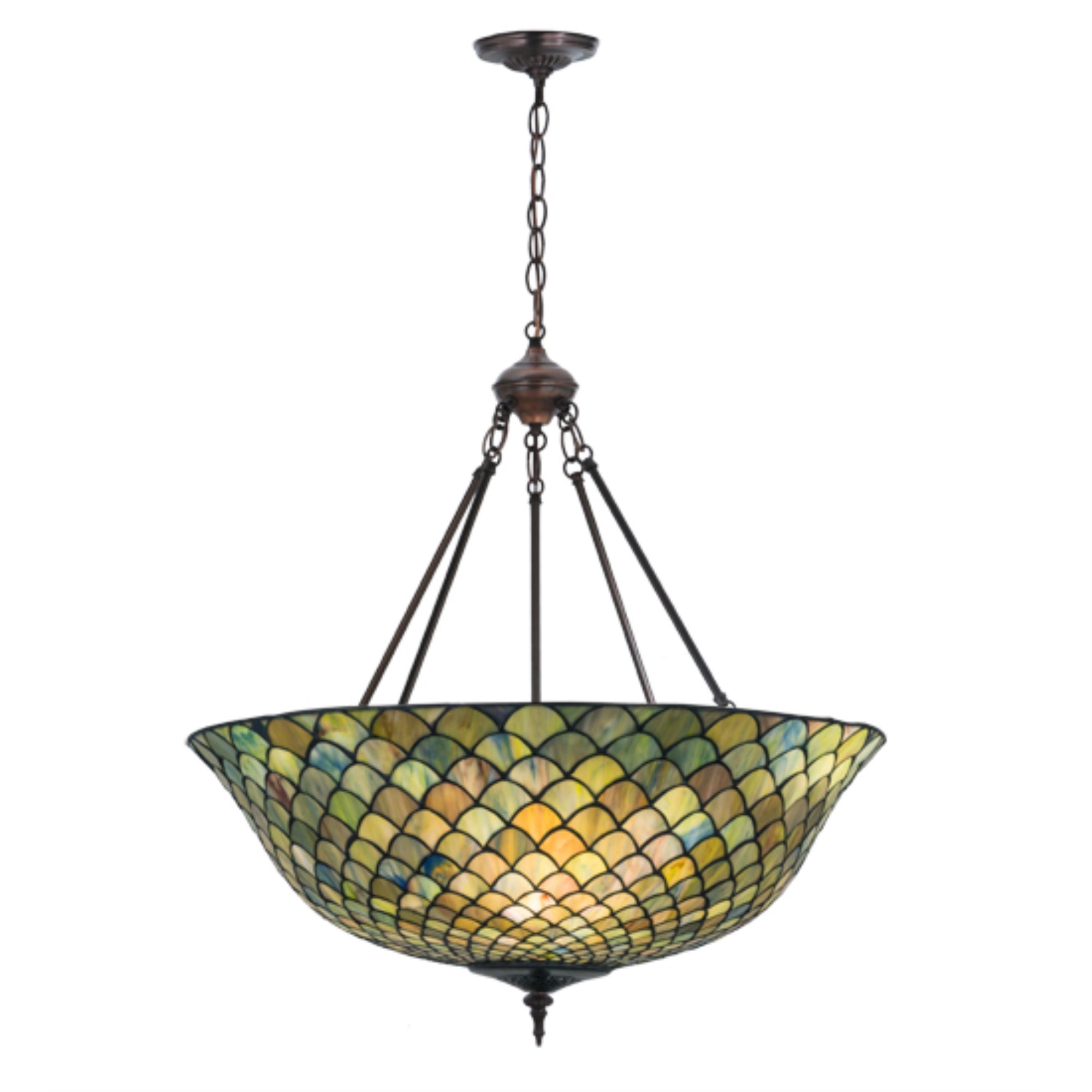 24 inchW Tiffany Fishscale Inverted Pendant
