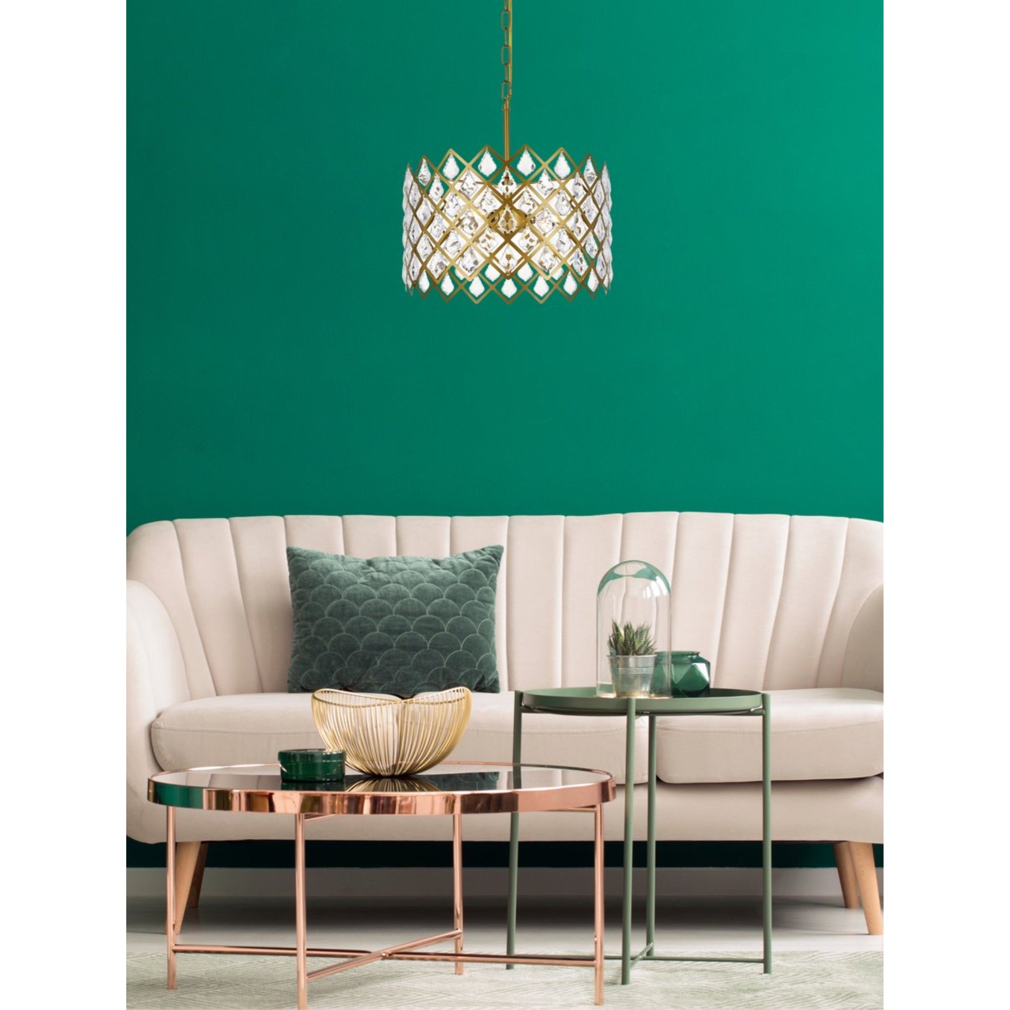 Elegant Lighting Indoor Modern Home Decorative Bright Ceiling Light Lyla 16 Inch Pendant In Brass