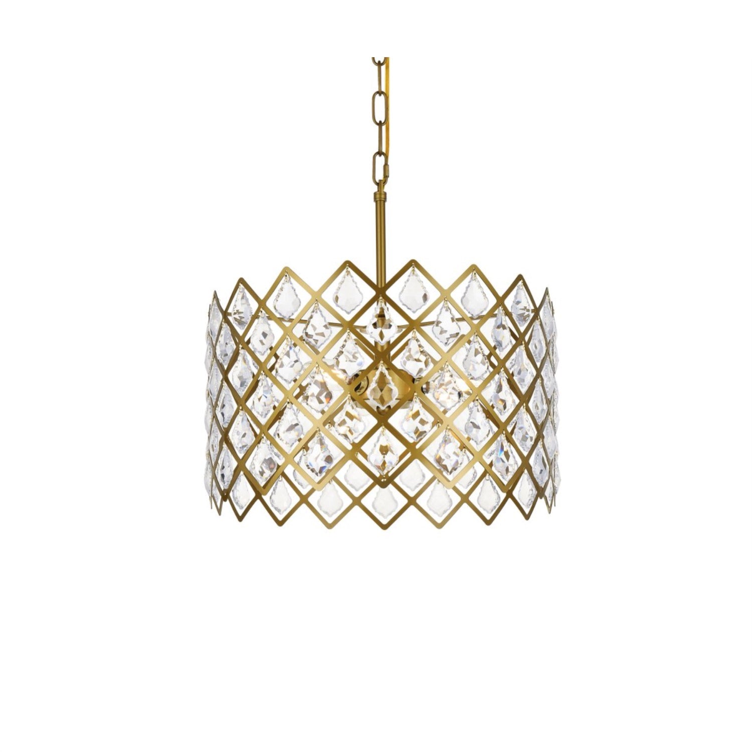 Elegant Lighting Indoor Modern Home Decorative Bright Ceiling Light Lyla 16 Inch Pendant In Brass