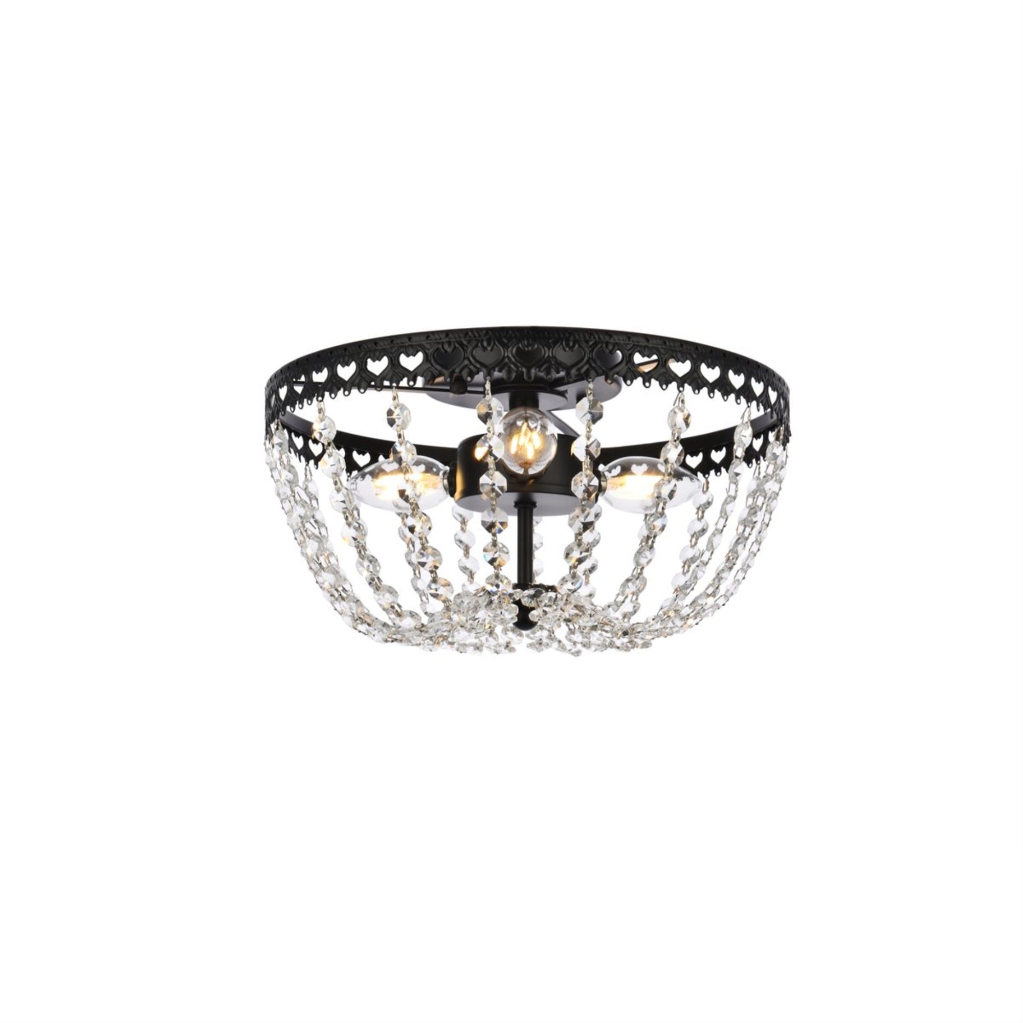 Kylie 14 inch flush mount in black