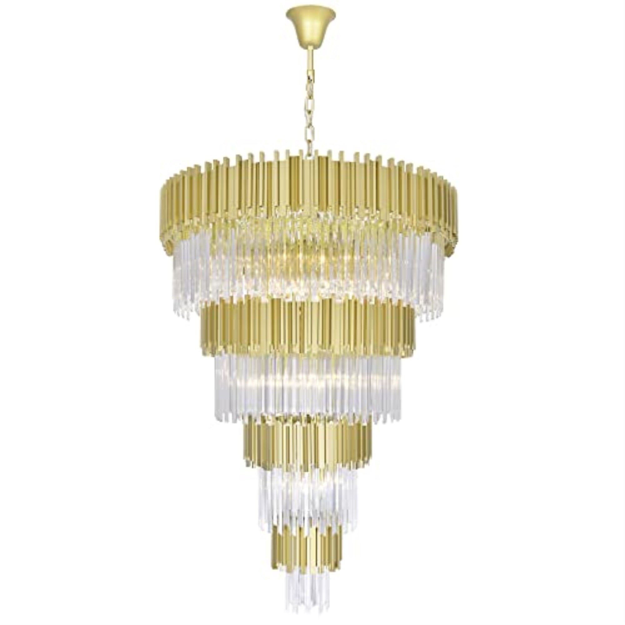 Cwi Lighting Deco 34-Light Metal Chandelier, Medallion Gold Finish