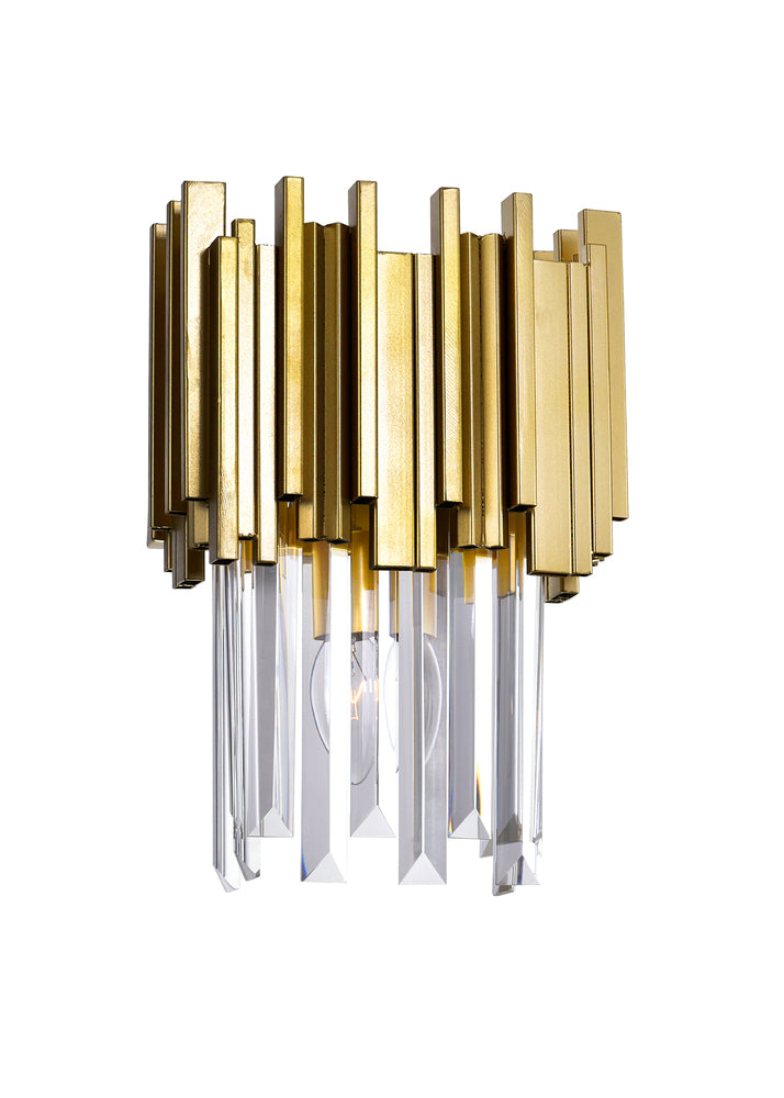 Cwi Lighting Gold Contemporary Metal Wall Light - 1 Light Deco Fixture
