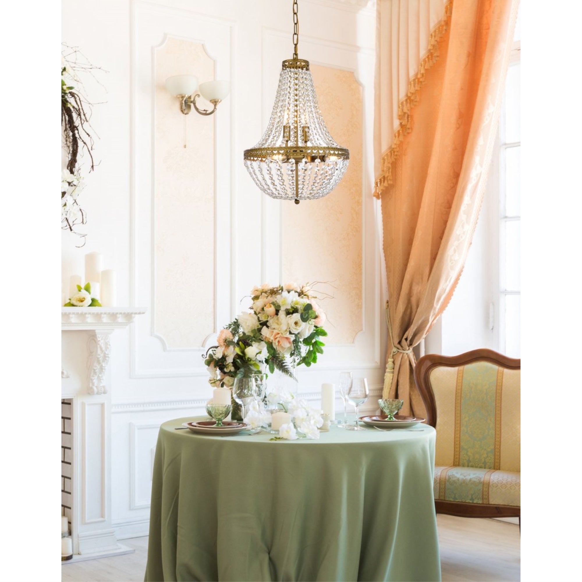 Elegant Lighting 14in Brass Modern Ceiling Light Pendant Valeria, Metal, 1113D14BR
