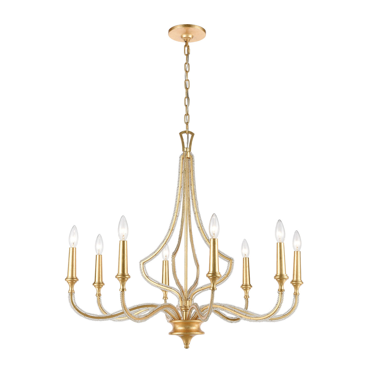 La Rochelle 8-Light Chandelier in Parisian Gold Leaf
