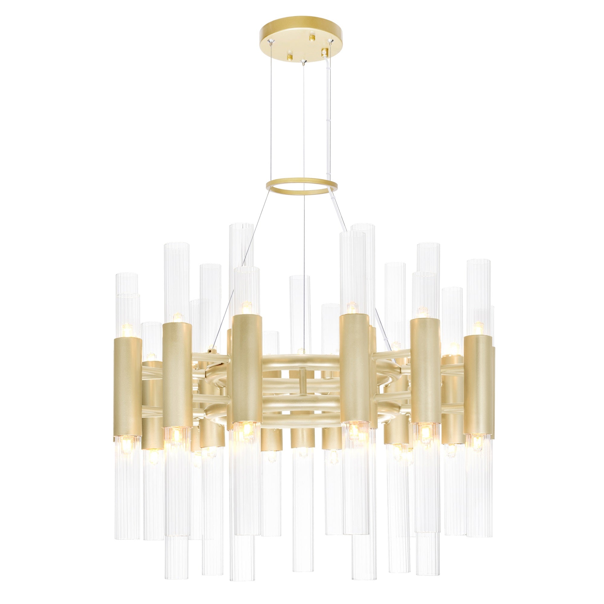 42 Light Chandelier with Brass Finish