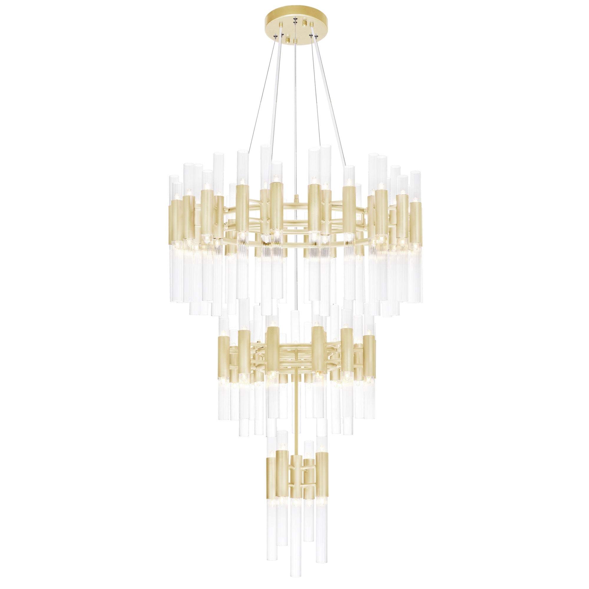 123 Light Chandelier with Brass Finish