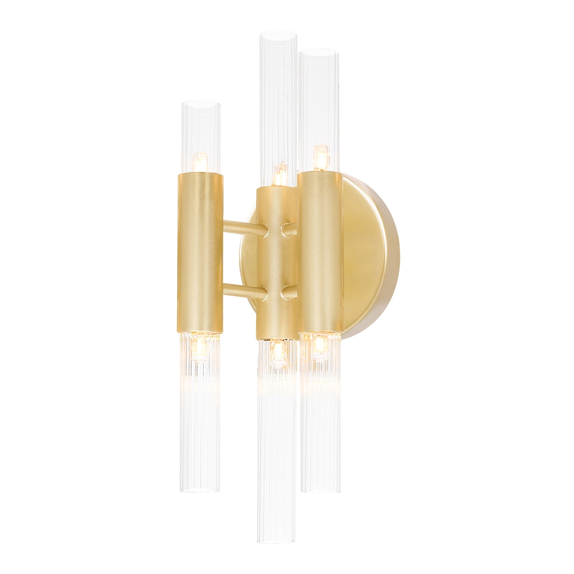 6 Light Sconce with Brass Finish