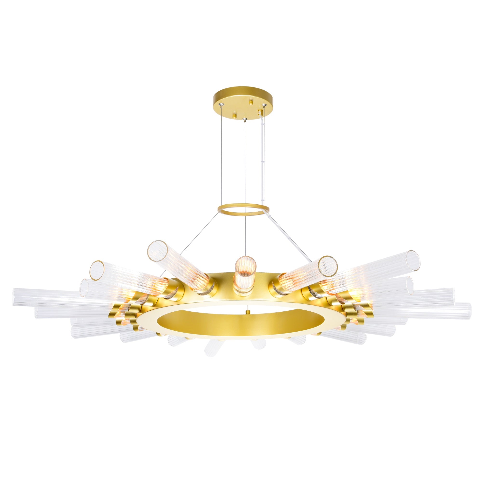 21 Light Chandelier with Satin Gold finish