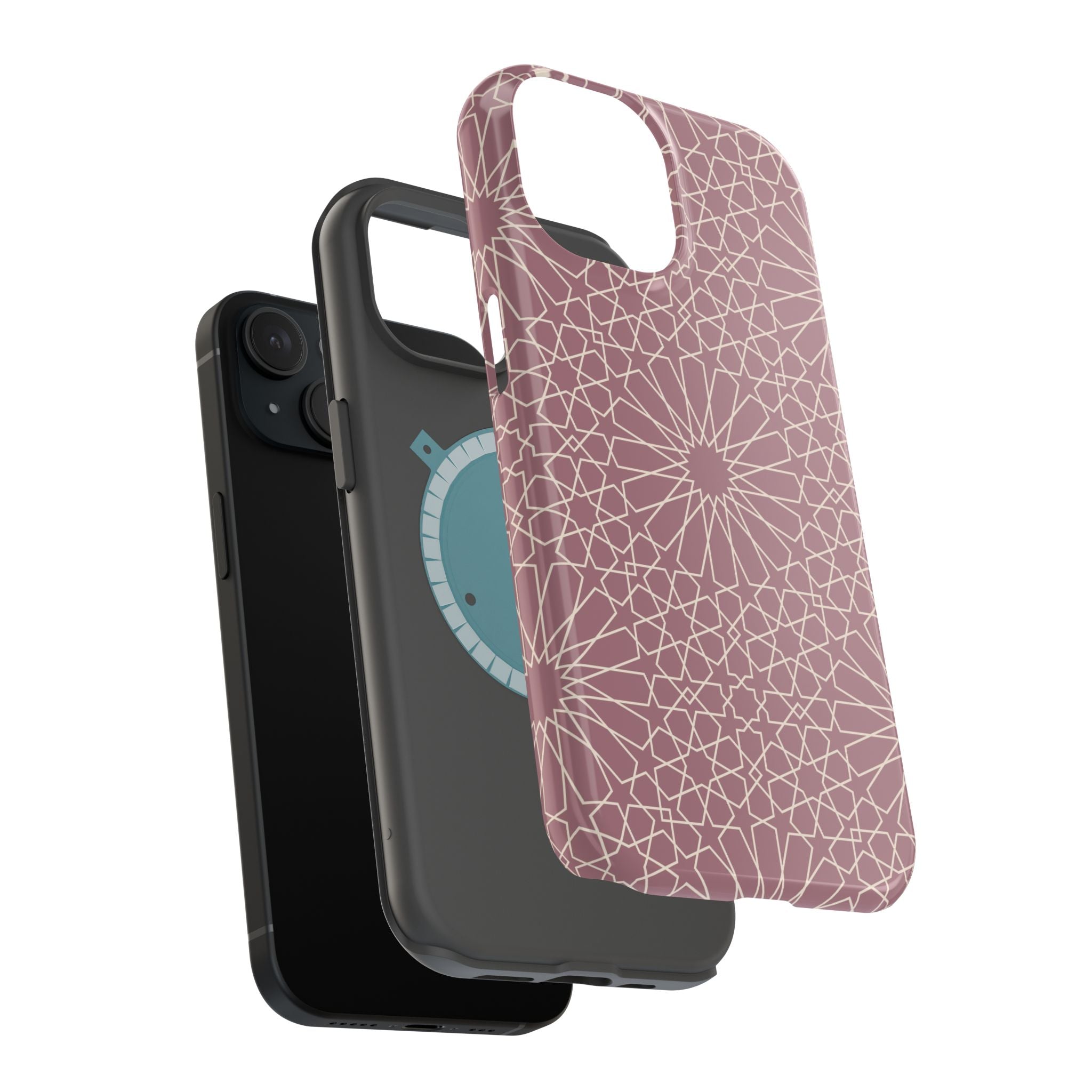 Pink Flower 🌸 Geometric Design Iphone Magnetic Tough Case