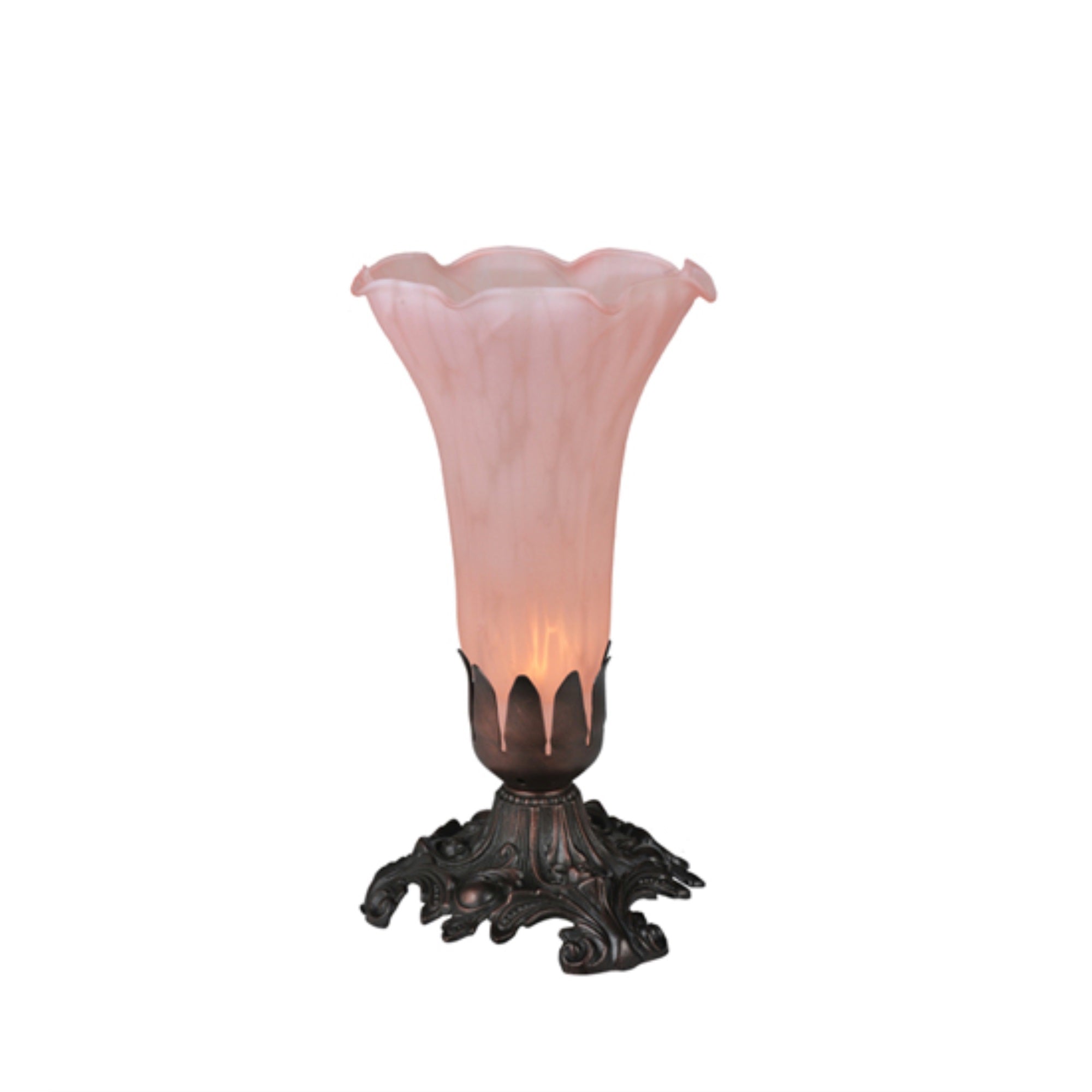 8 inchH Pink Pond Lily Accent Lamp