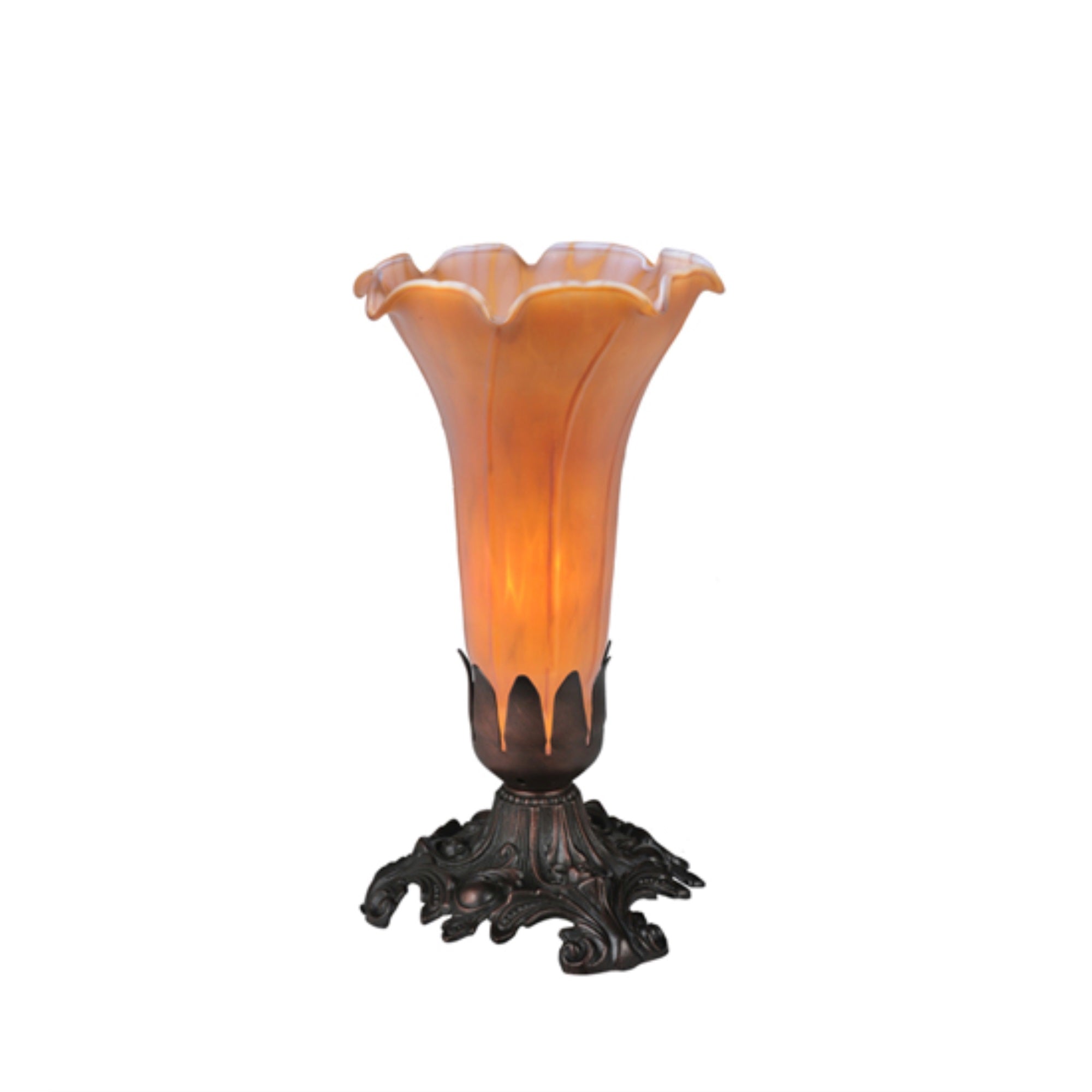 8 inchH Amber Pond Lily Accent Lamp