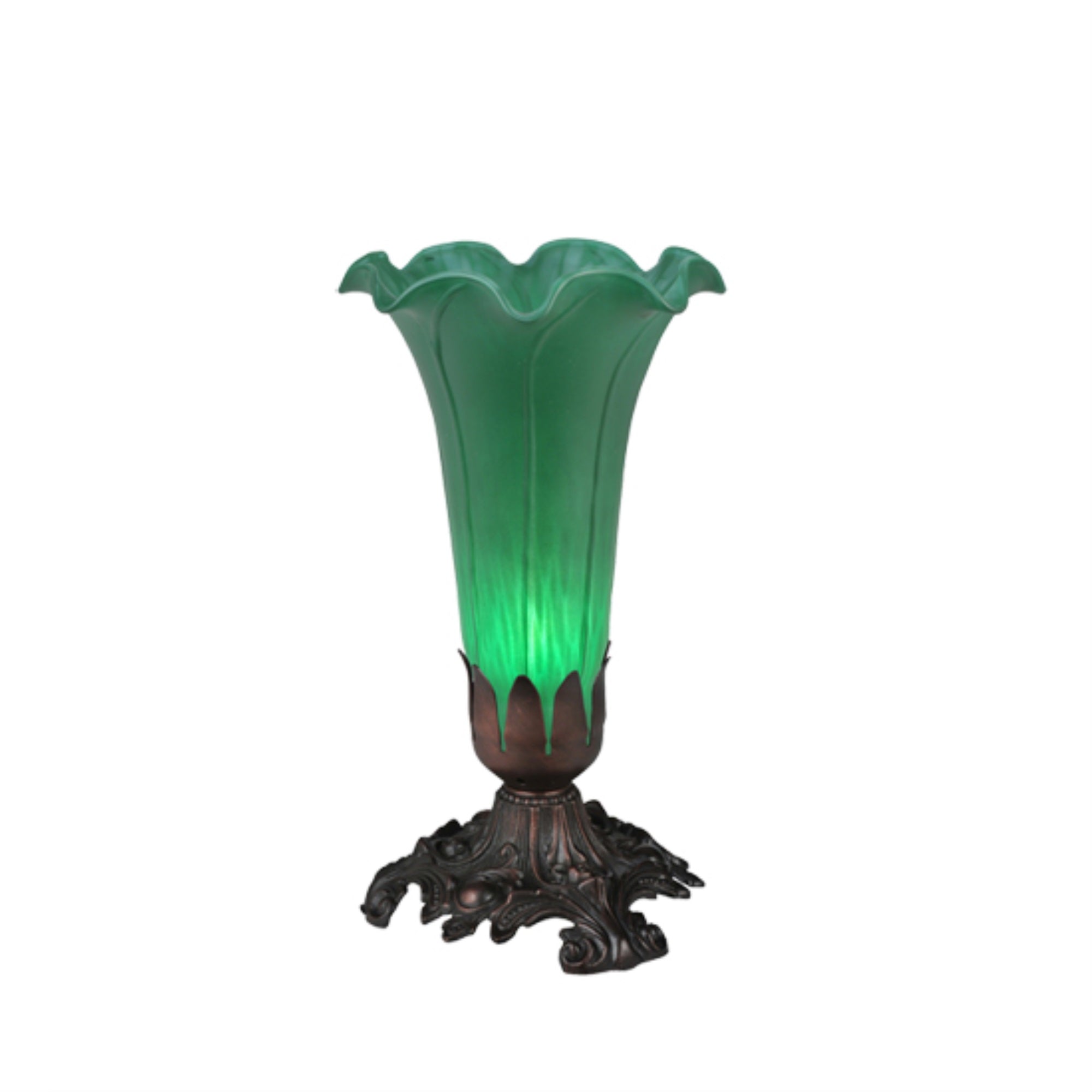 8 inchH Green Pond Lily Accent Lamp