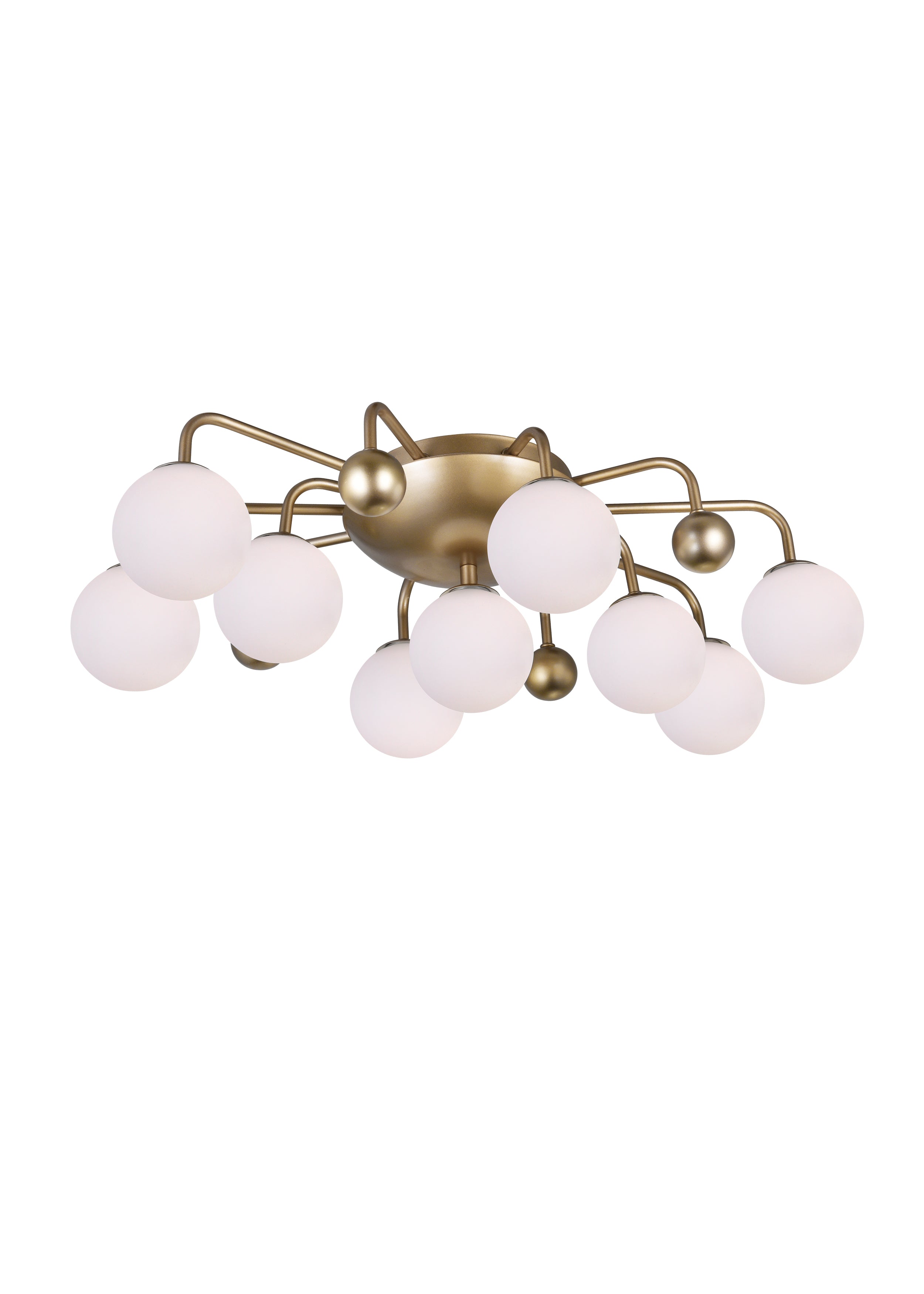 9 Light Flush Mount with Sun Gold Finish