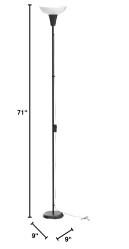Ikea Tagarp Floor Uplighter Glass Black/White 604.640.49