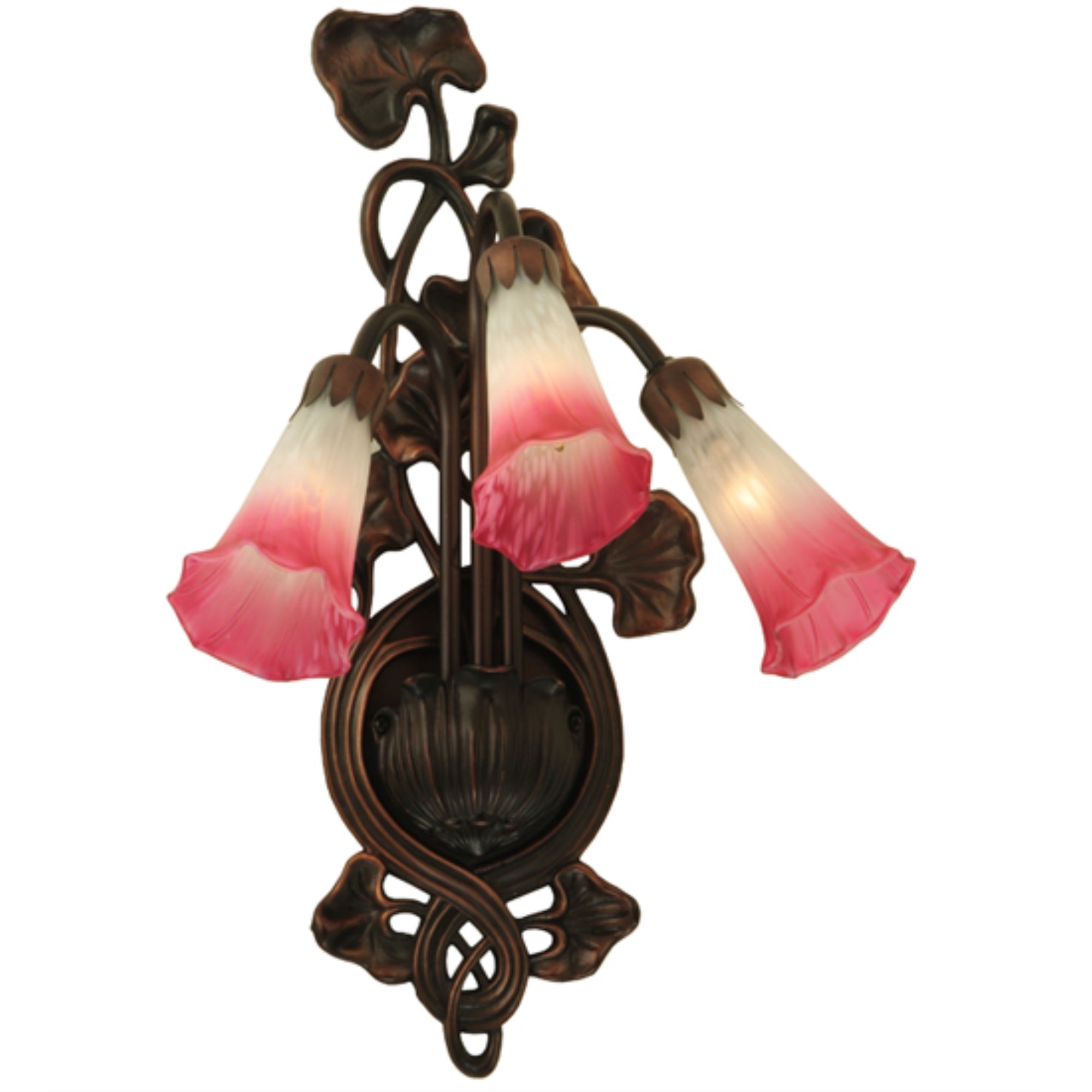 Meyda Tiffany Lighting Fixture, 10.5in Width, Metal, Pink/White, Model 11318