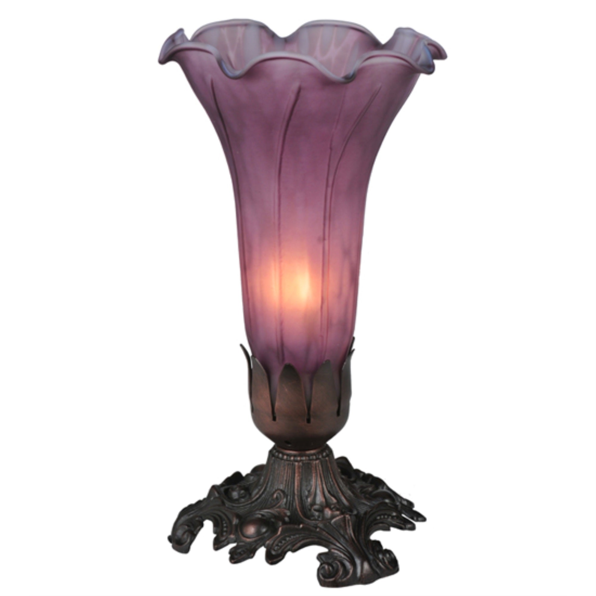 8 inchH Lavender Pond Lily Accent Lamp