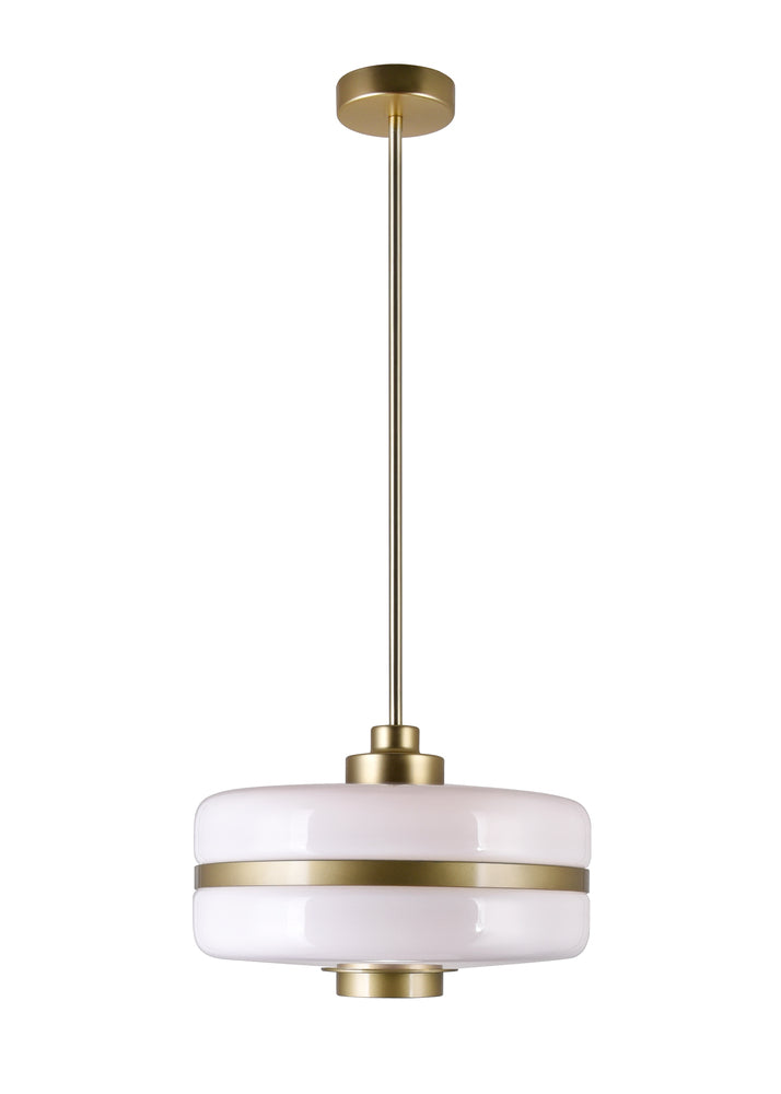 1 Light Down Pendant with Pearl Gold Finish