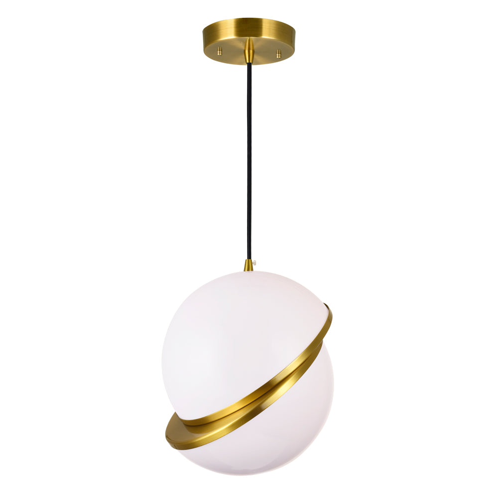 1 Light Pendant with Brass Finish