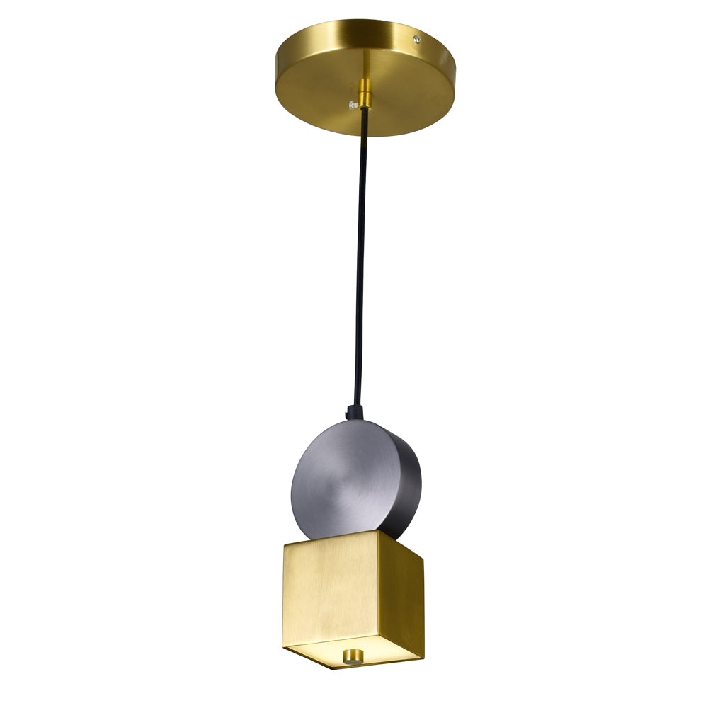 LED Mini Pendant with Brass+Black Finish