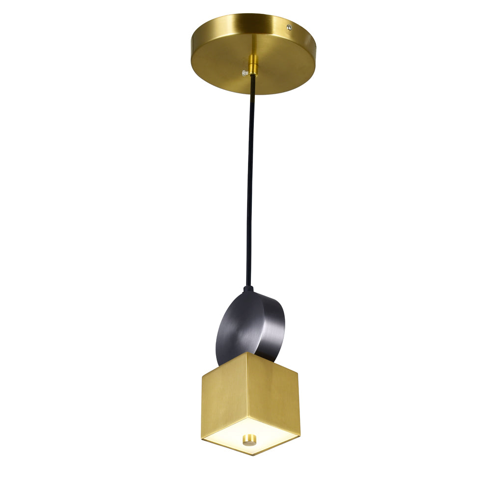 LED Mini Pendant with Brass+Black Finish