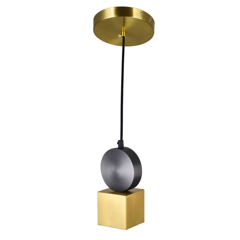 LED Mini Pendant with Brass+Black Finish