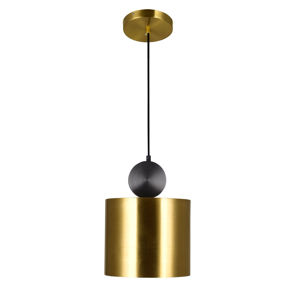 CWI Lighting Saleen LED Mini Pendant, 9 inches, Metal, Brass+Black Finish, Model 1156P9-625