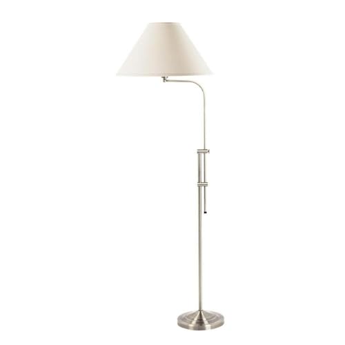 Cal Lighting BO-216-BS Traditional Floor Lamp, Brushed Steel, 27.4x12.5x4.9, Metal Construction