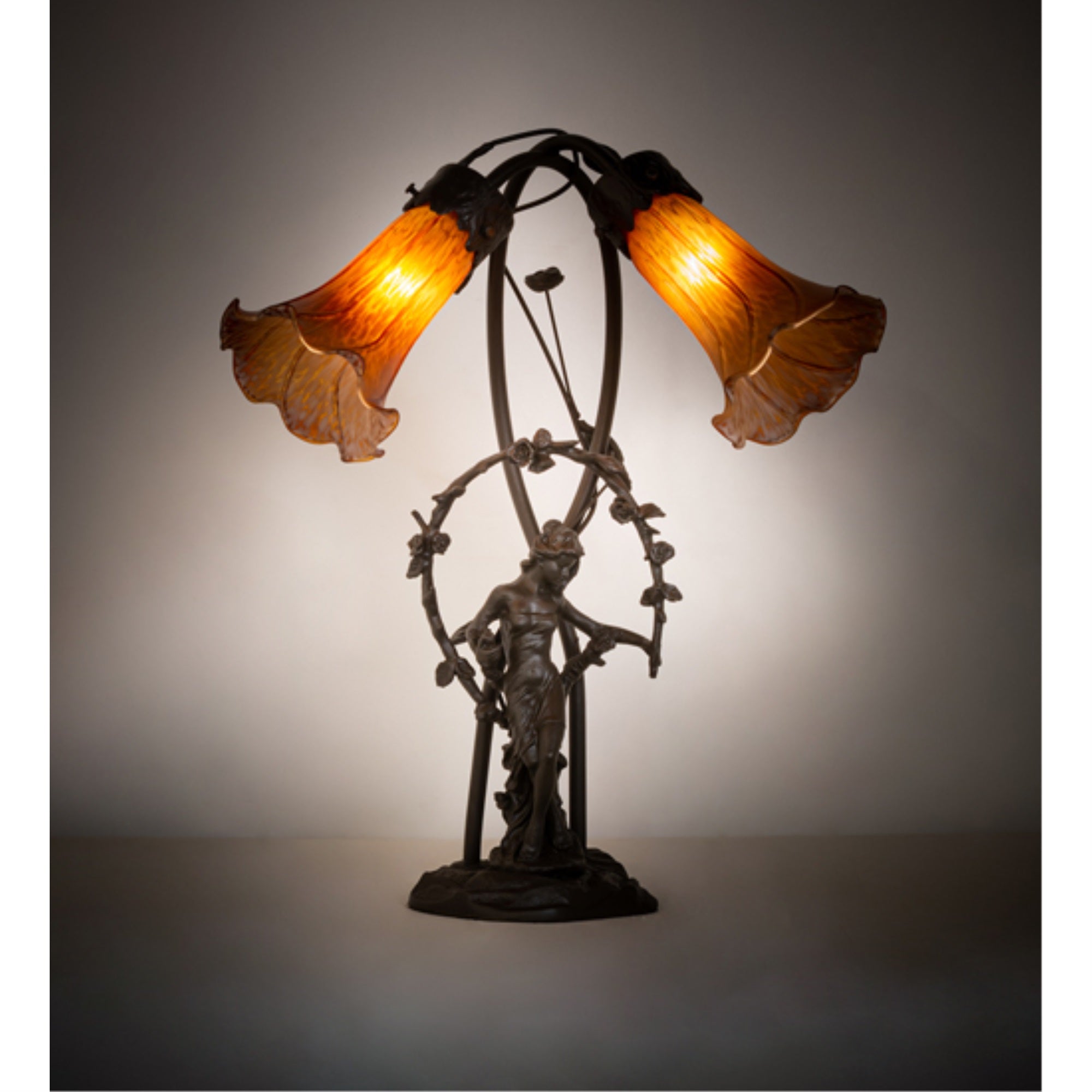 17 inchH Trellis Girl Lily Amber 2 LT Accent Lamp