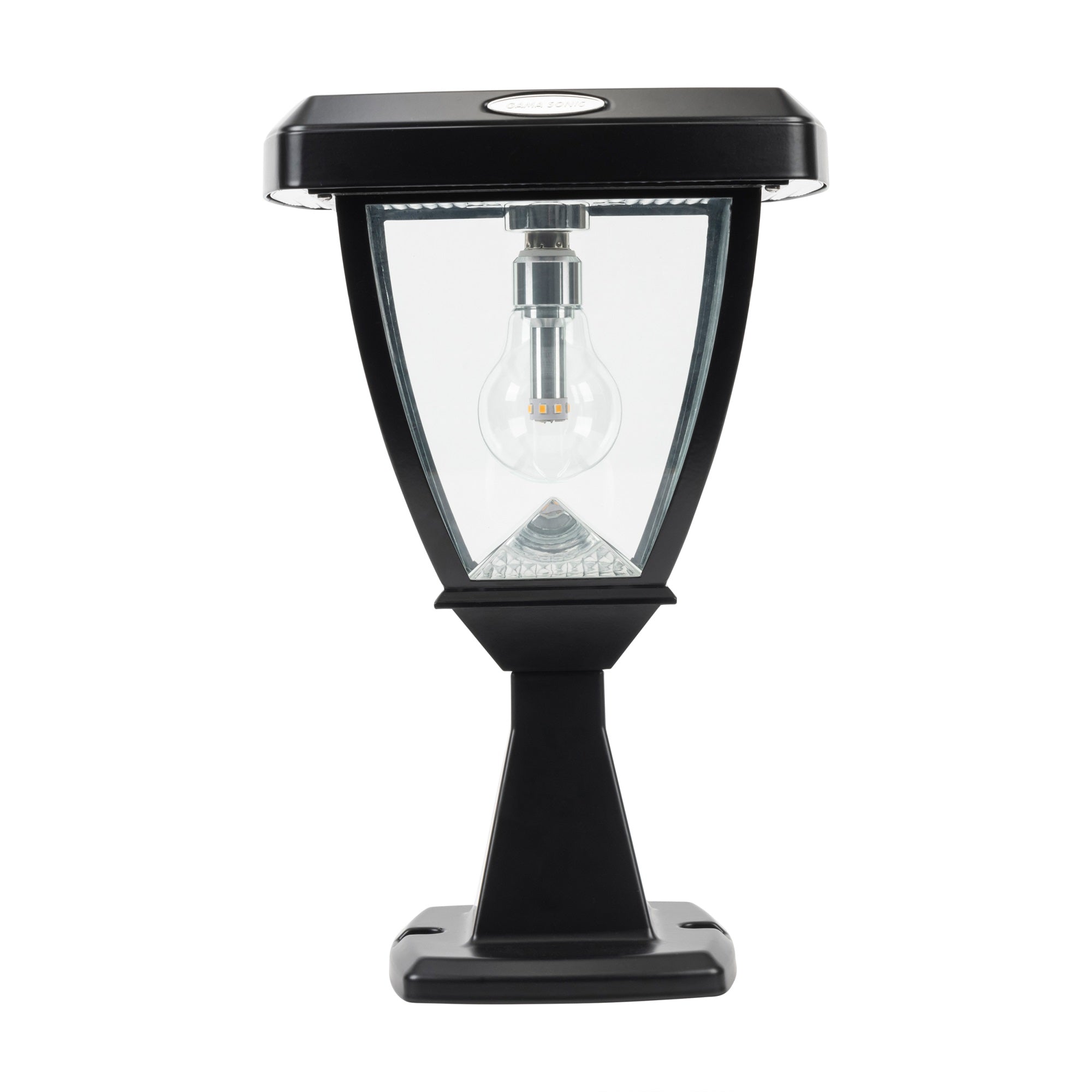 Gama Sonic Inversee Outdoor Solar Post Light - 3 Mount Options, Warm White LED, Black Metal, Model 118B50033