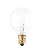Bulbrite Incandescent Globe Light Bulbs - 25W - G12 - Candelabra Base - 130V - 2700K - Clear - 50 Pack