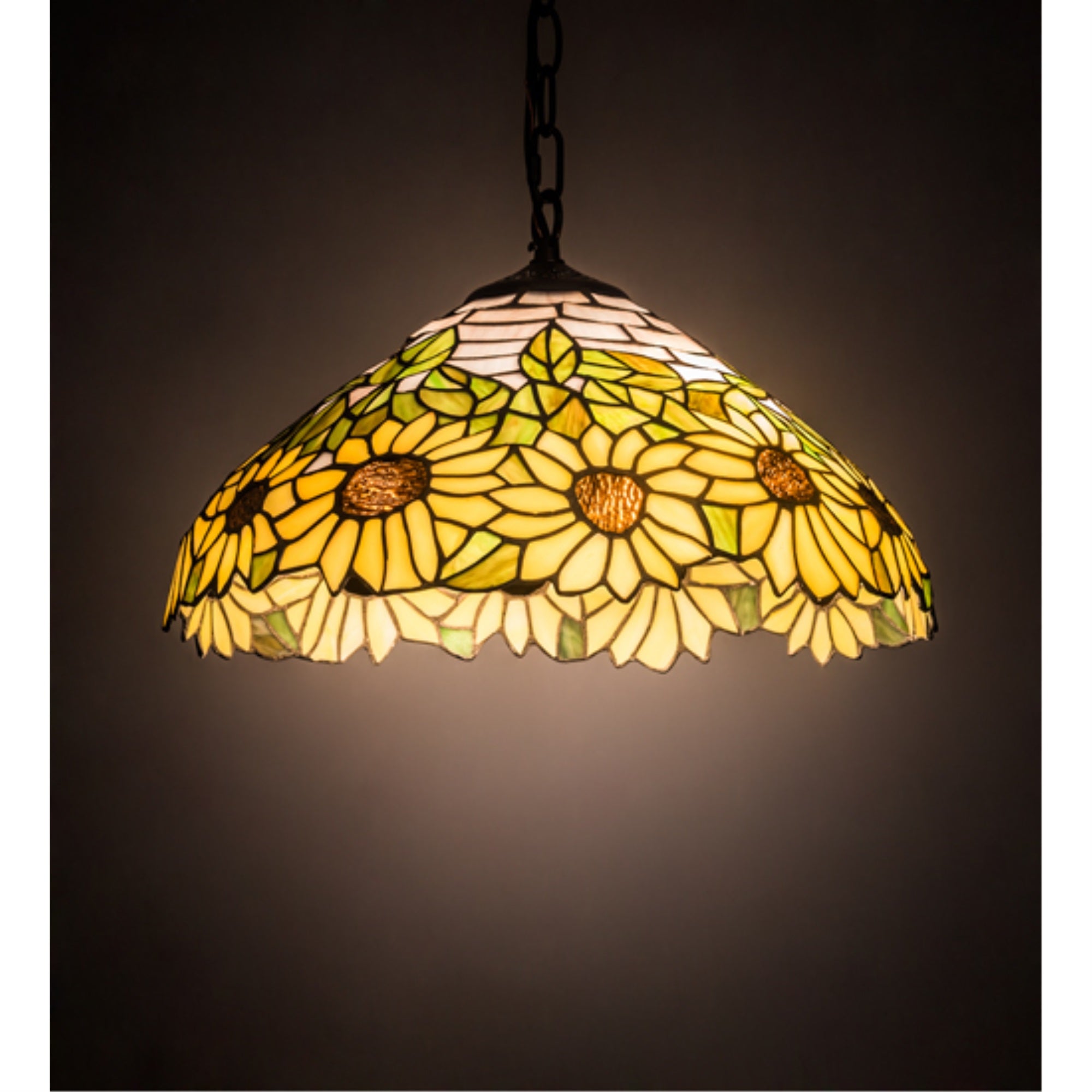 16 inch Wide Wild Sunflower Pendant