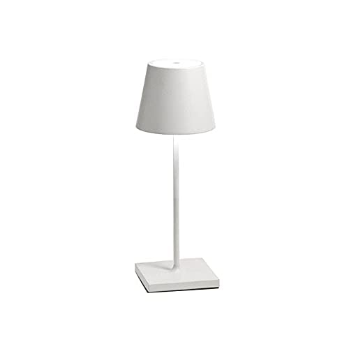 Zafferano Poldina Pro Mini Table Lamp, Rechargeable, Touch Control, 30cm, White, Aluminum Polycarbonate, Model ZAFPOLPROMI-WH