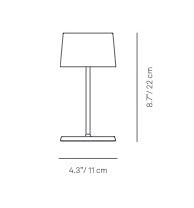 Zafferano Olivia Mini Lamp, Portable Rechargeable Table Lamp, Touch Control, 8.7 Inch, Aluminum, Lilac, Model LD0860L4