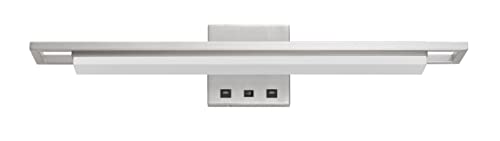 Cal Lighting LA-8044 LED Wall Sconce, Metal, 24inW x 4.75inH, Silver, with 2 USB Charging Ports