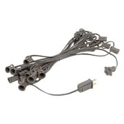 Novelty Lights C7 Outdoor String Light - 25 Foot - Brown Wire - 12in Spacing - Candelabra Base (C7/E12) - 25 Sockets