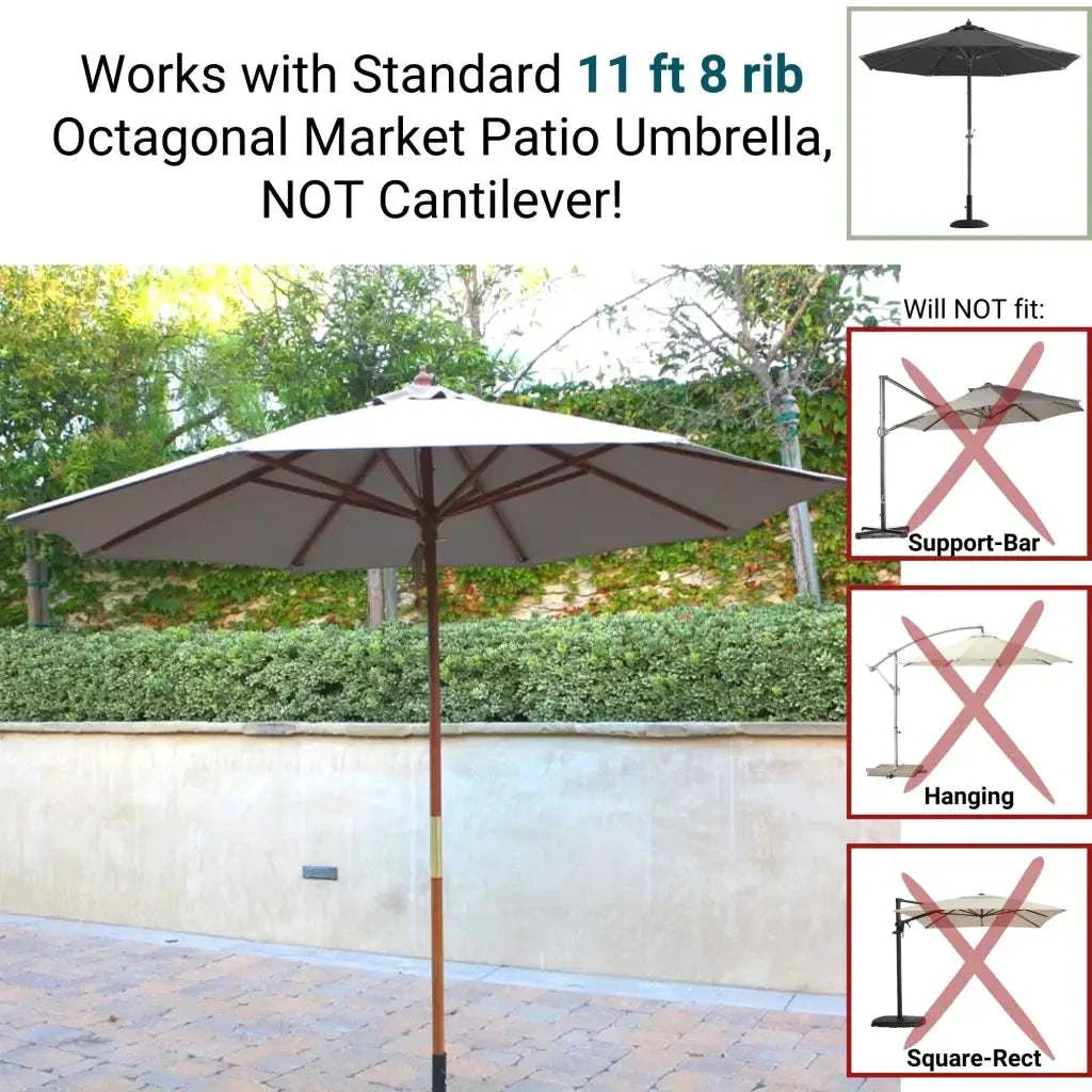 11ft Market Patio Umbrella 8 Rib Replacement Canopy Taupe