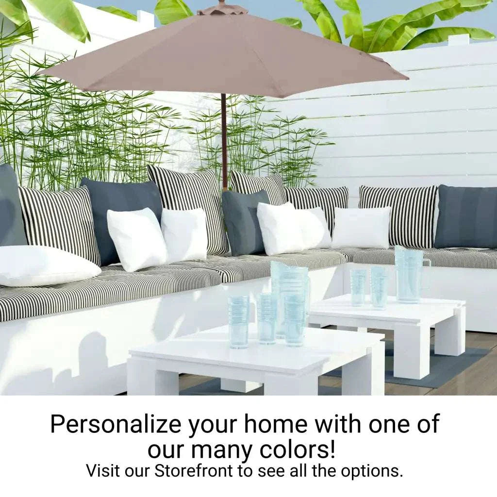 11ft Market Patio Umbrella 8 Rib Replacement Canopy Taupe