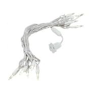 Novelty Lights 10 Light T5 Led Christmas Mini Light Set, Outdoor Lighting Party Patio String Lights, Warm White, White Wire, 11