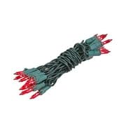 Novelty Lights Red Mini Light String, 8.5ft, 20 Bulbs, Incandescent, Green Wire, 4in Bulb Spacing, Model CG20/NS-G-RE