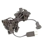 Novelty Lights C7 Outdoor String Light - 12.5ft, Brown Wire, 25 Sockets, Candelabra Base, Model C725-6-BR