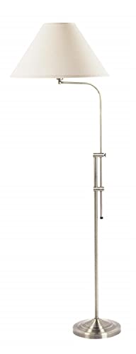 Cal Lighting BO-216-BS Traditional Floor Lamp, Brushed Steel, 27.4x12.5x4.9, Metal Construction