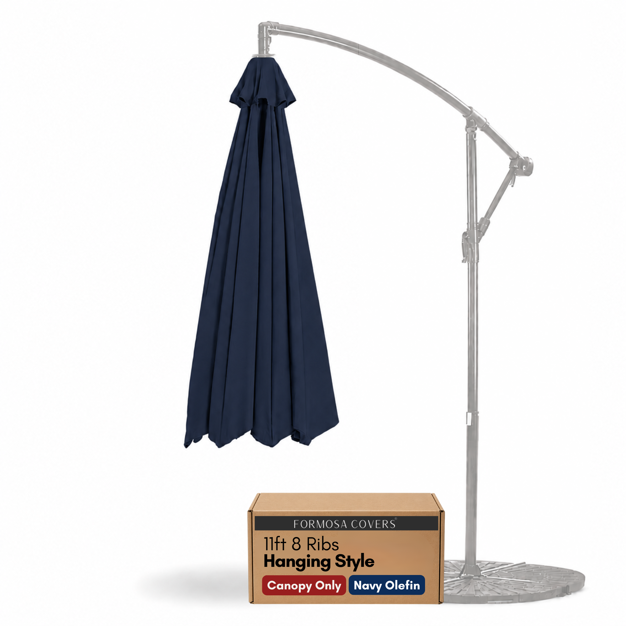 11ft Cantilever Hanging Umbrella 8 Rib Replacement Canopy Navy Olefin