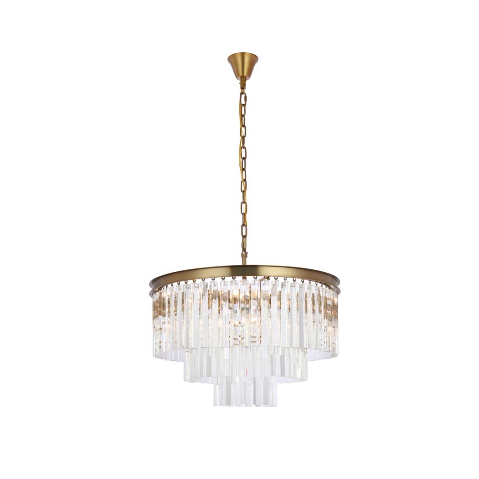 Sydney 26 inch round crystal chandelier in satin gold