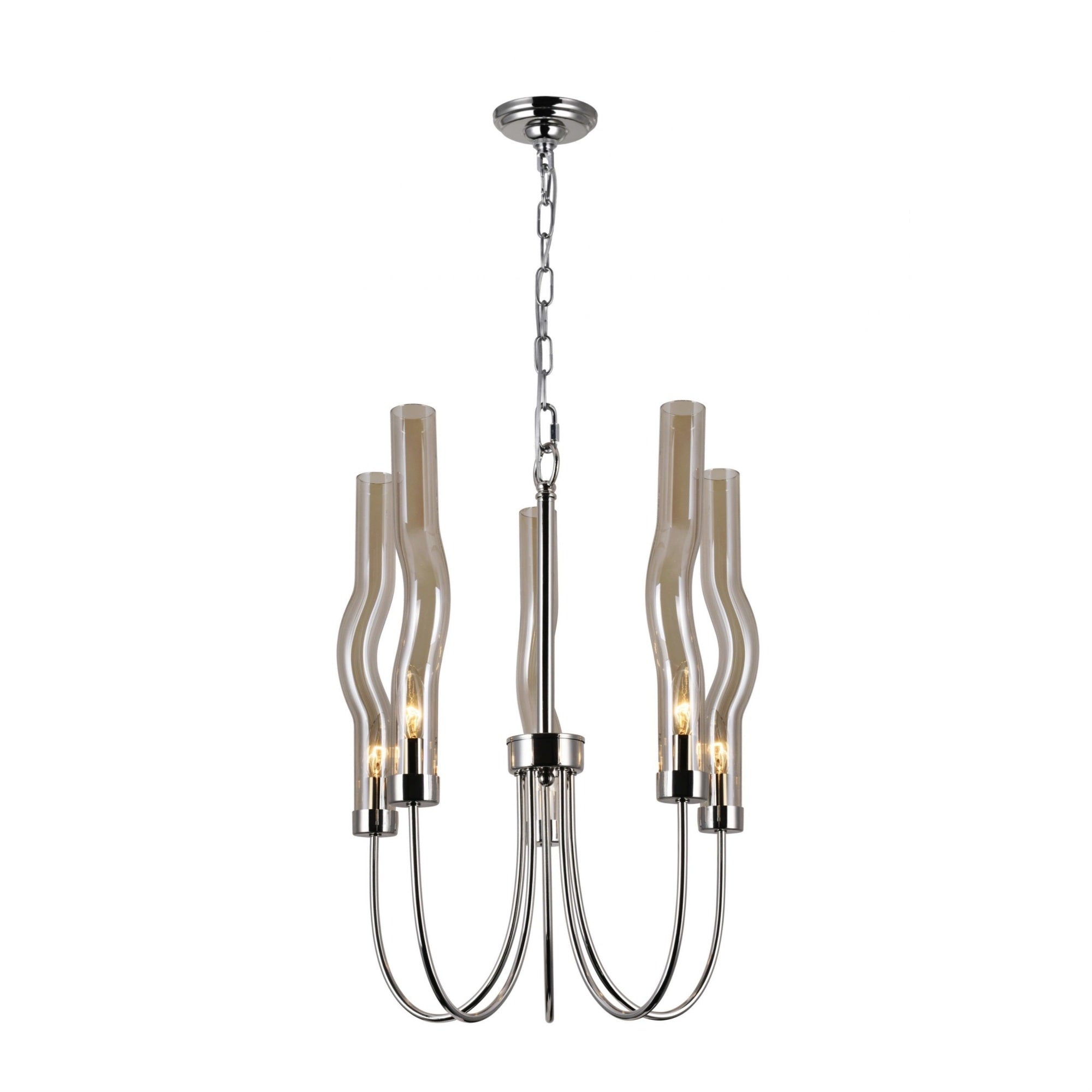 5 Light Chandelier with Polished Nickel Finish