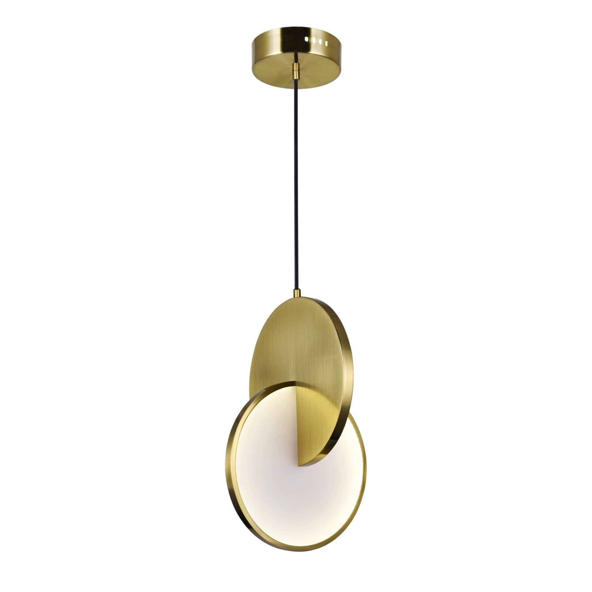 LED Mini Pendant with Brushed Brass Finish