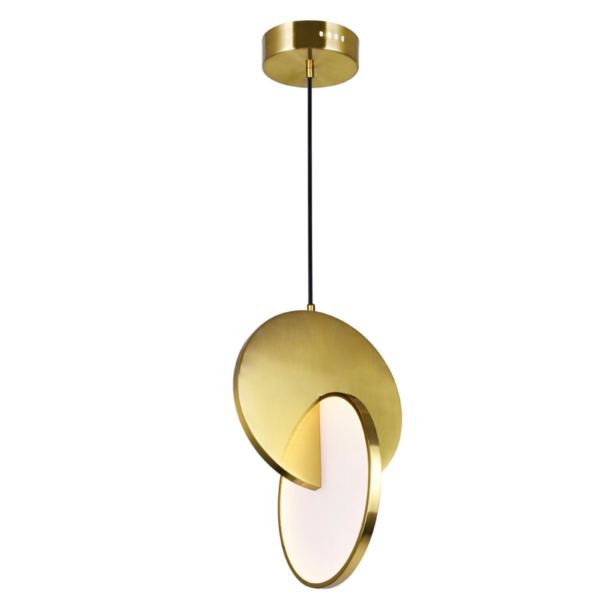 LED Mini Pendant with Brushed Brass Finish