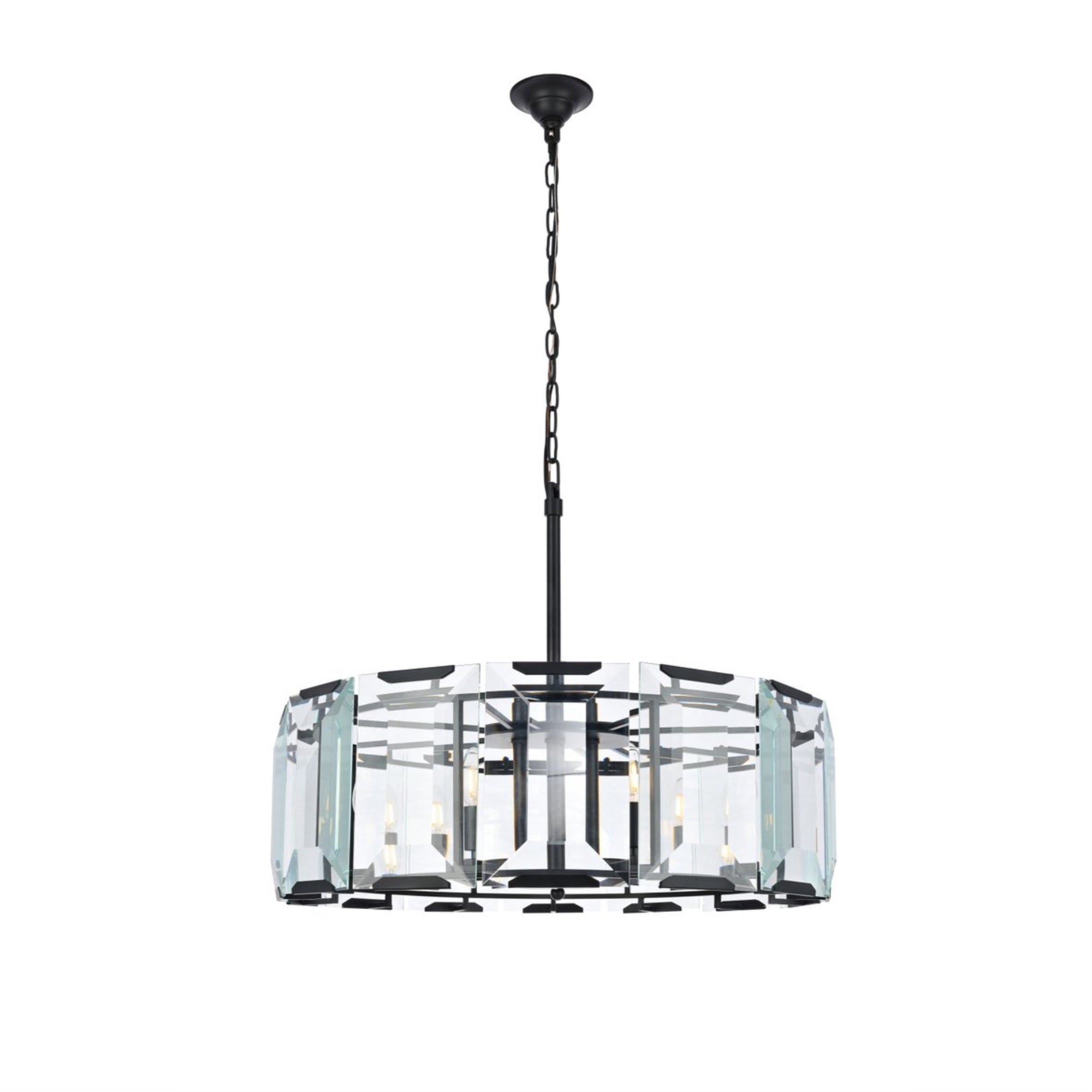 1211 Monaco Collection Pendant Lamp D:30in H:12in Lt:8 Flat Black (Matte) Finish