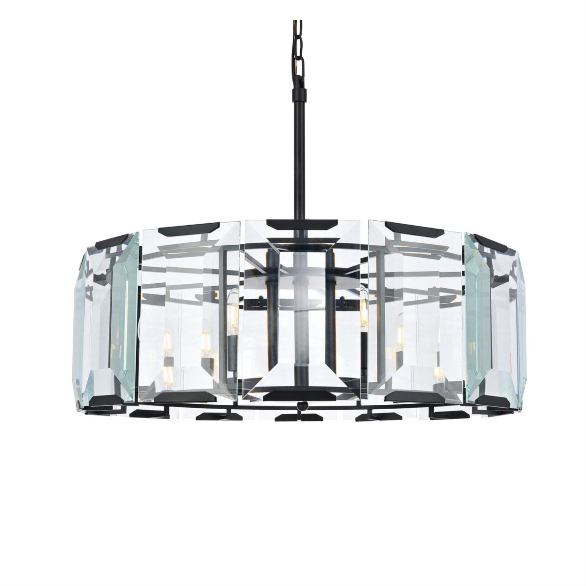 1211 Monaco Collection Pendant Lamp D:30in H:12in Lt:8 Flat Black (Matte) Finish
