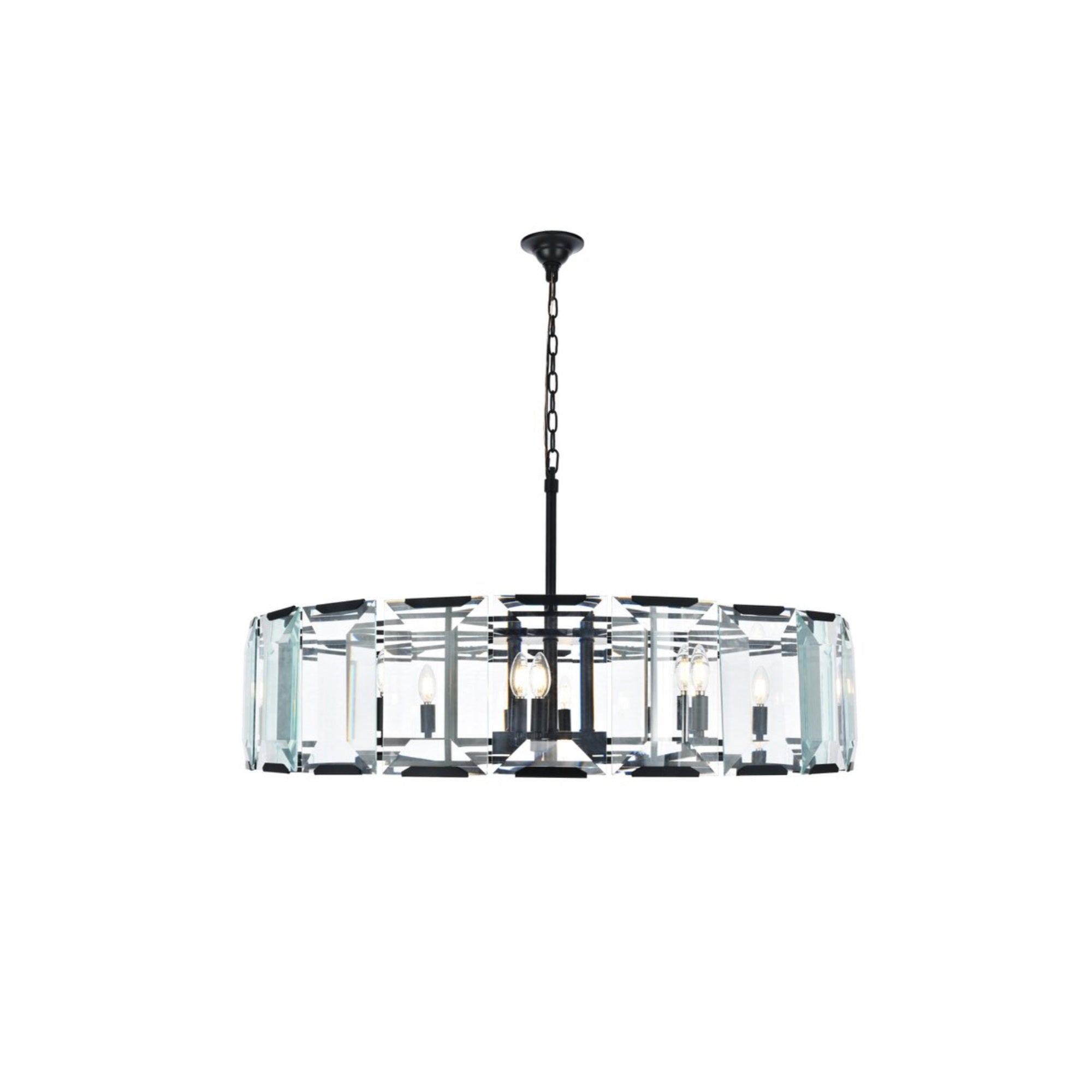 1211 Monaco Collection Pendant Lamp D:43In H:12In Lt:10 Flat Black (Matte) Finish