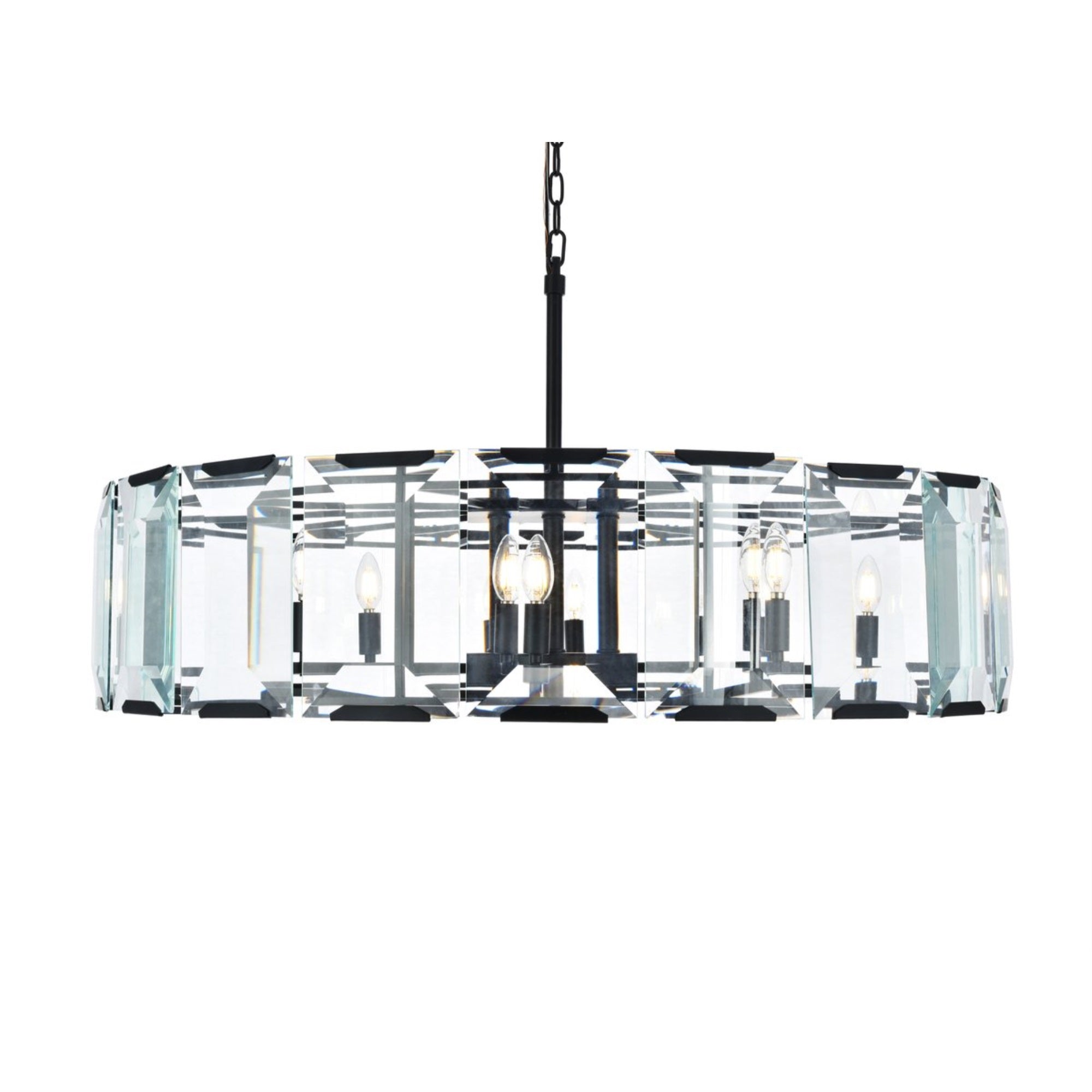 1211 Monaco Collection Pendant Lamp D:43In H:12In Lt:10 Flat Black (Matte) Finish